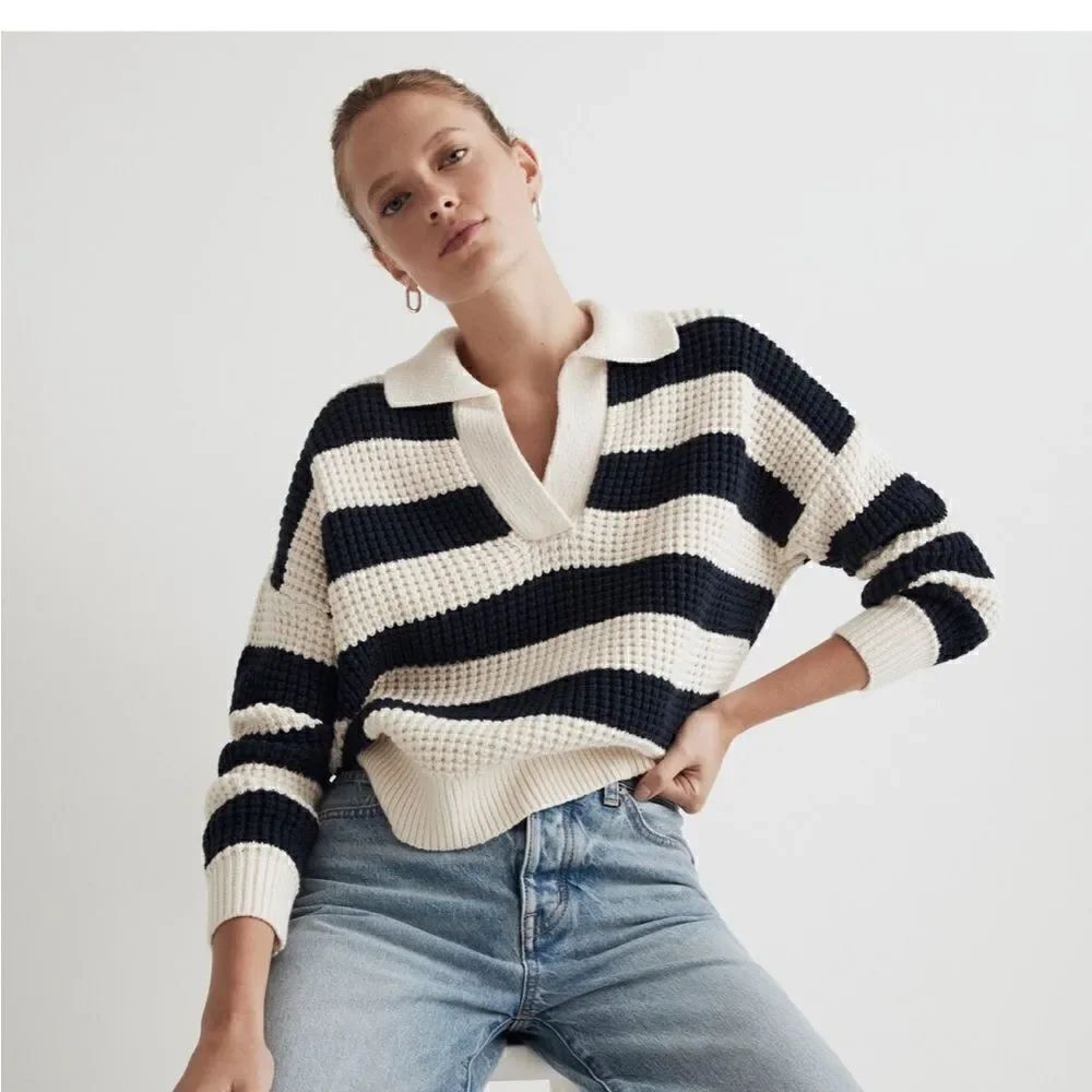 Madewell NWT Waffle-Knit Henley Sweater size XS